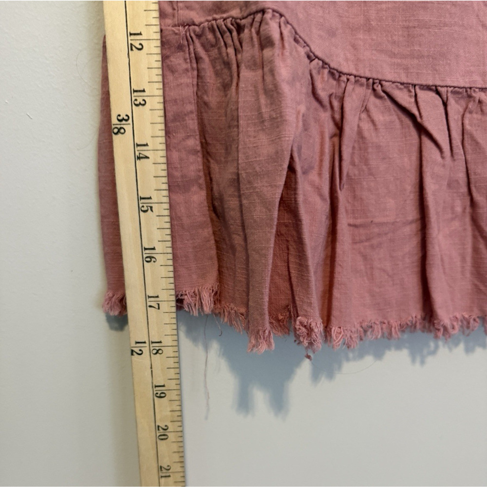 CALI 1850 Skirt Womens Large Dusty Rose Solid Peasant Short Ruffle Fringe Lined - Picture 4 of 7